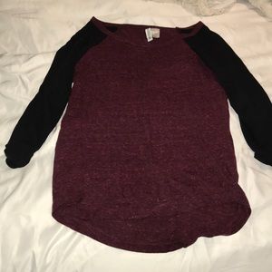 Maroon and Black baseball tee